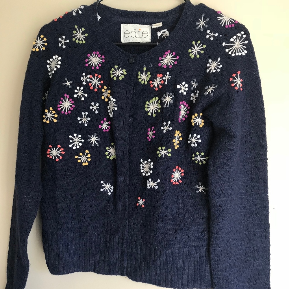 NWT Anthropologie Embroidered Cardigan